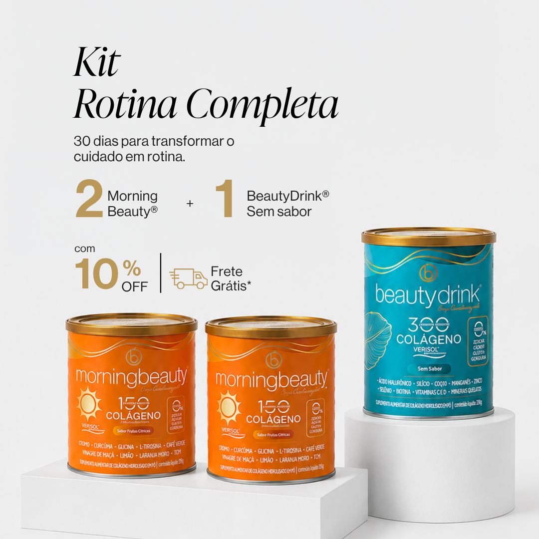 Kit Rotina Completa 30 dias - 2 Morning Beauty + 1 Beauty Drink Sem Sabor com 10% off